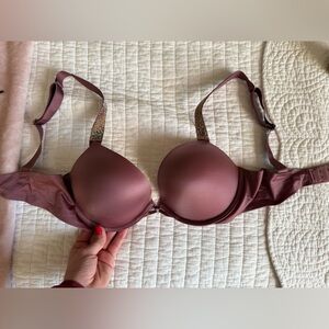 Bombshell Logo Shine Strap Add-2-Cups Push-Up Bra in Mauve